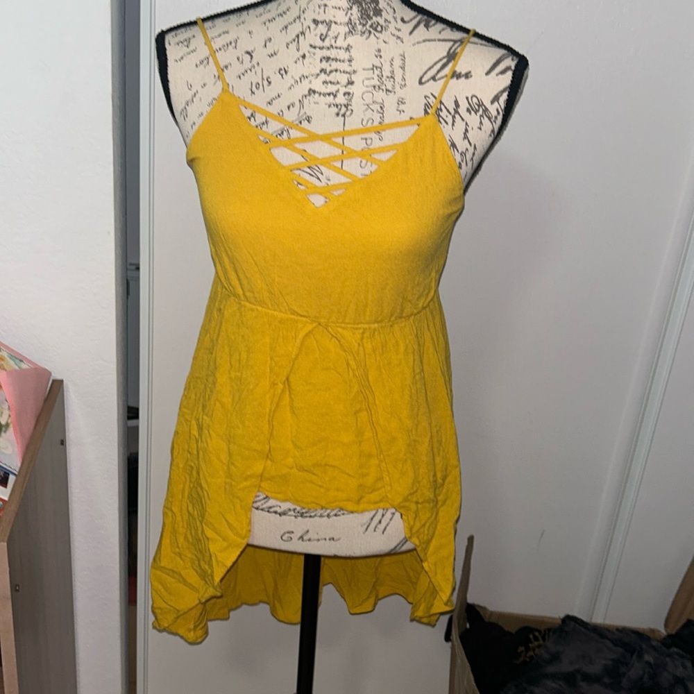 DONATED Yellow High Low Top